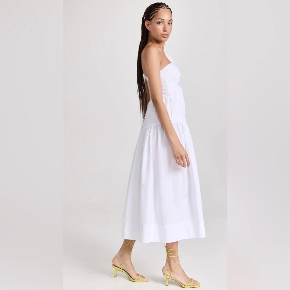 A.L.C. Aubry One Shoulder Midi Dress White Poplin NWT - Picture 3 of 11